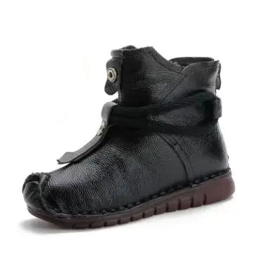 Luxury Real Leather Flat Boots