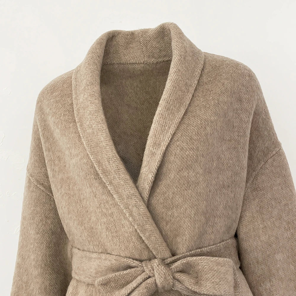 Elegant Mongolian Fur Woolen Overcoat