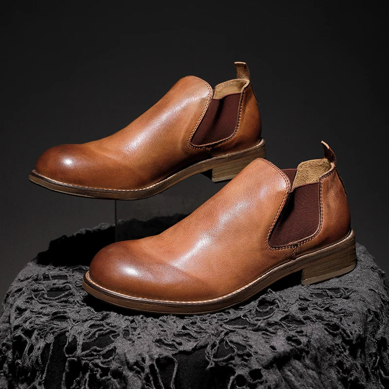 Vintage Step-In Leather Chelsea Boots