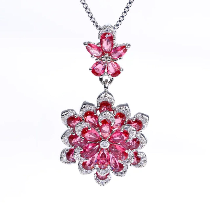 Lovely Red Corundum Pendant Necklace