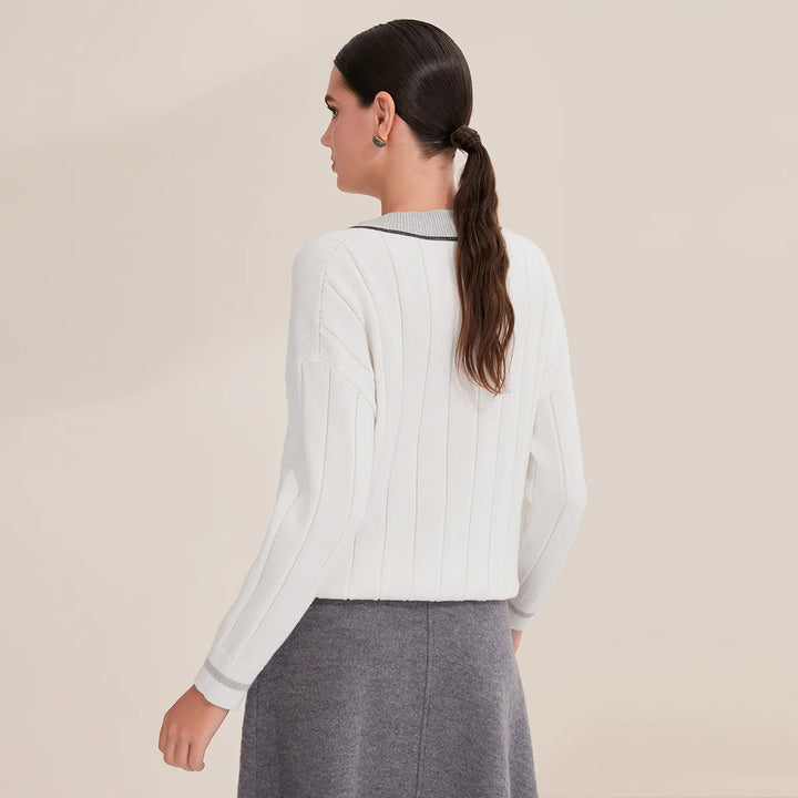 Gorgeous Ribbed Cotton Pullover Sweater