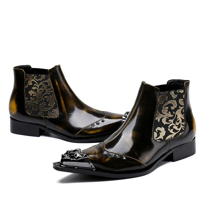 High-End Metal Pointed Toe Boots