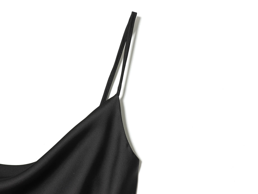 Classic Patchwork Satin Sling Dress