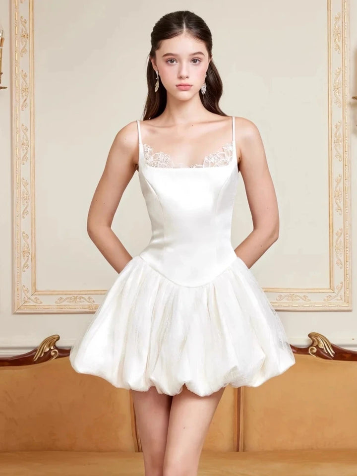 Stylish Puffy A-line Mini Dress