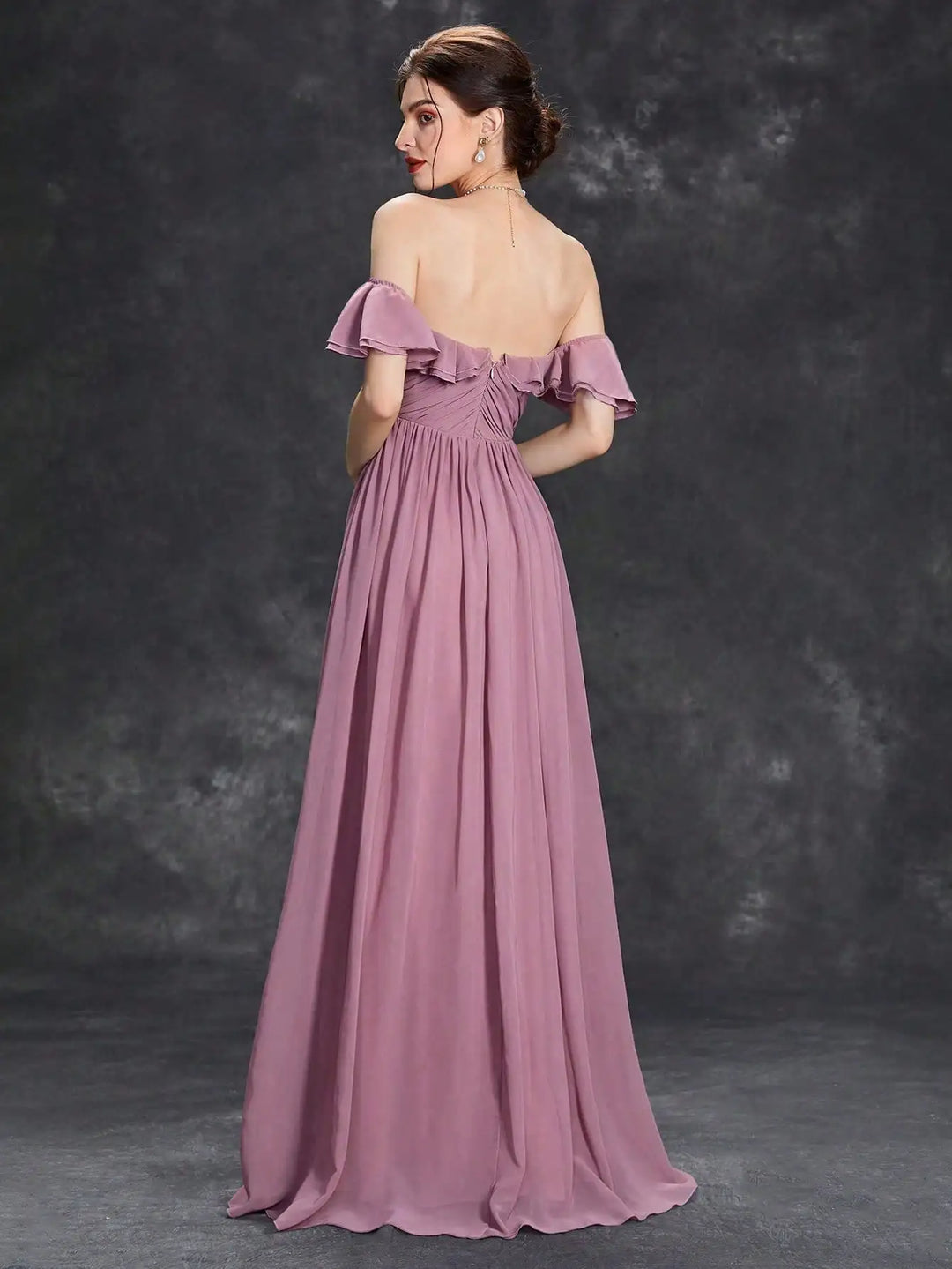 Glamorous Flounce Collar Evening Gown