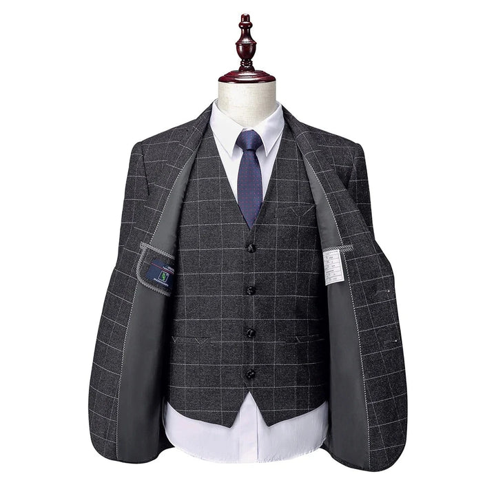 Checked Design Men's Business Suit