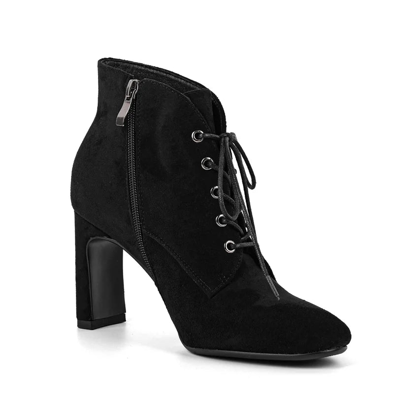 Alluring Lace Up Ankle Boots