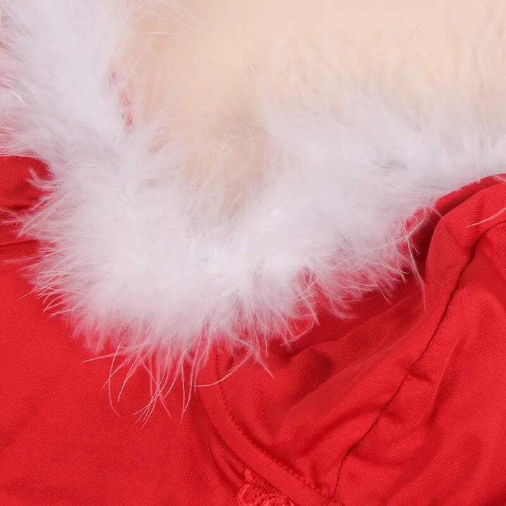 Curve Plus Size Women's Fur Lace Nightgown