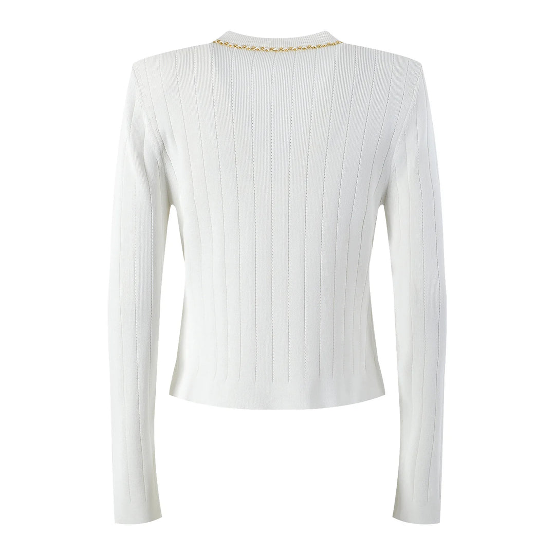 Stylish Chain Buckle Knitted Sweater