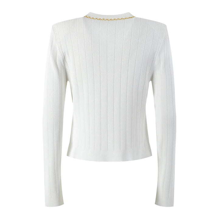 Stylish Chain Buckle Knitted Sweater
