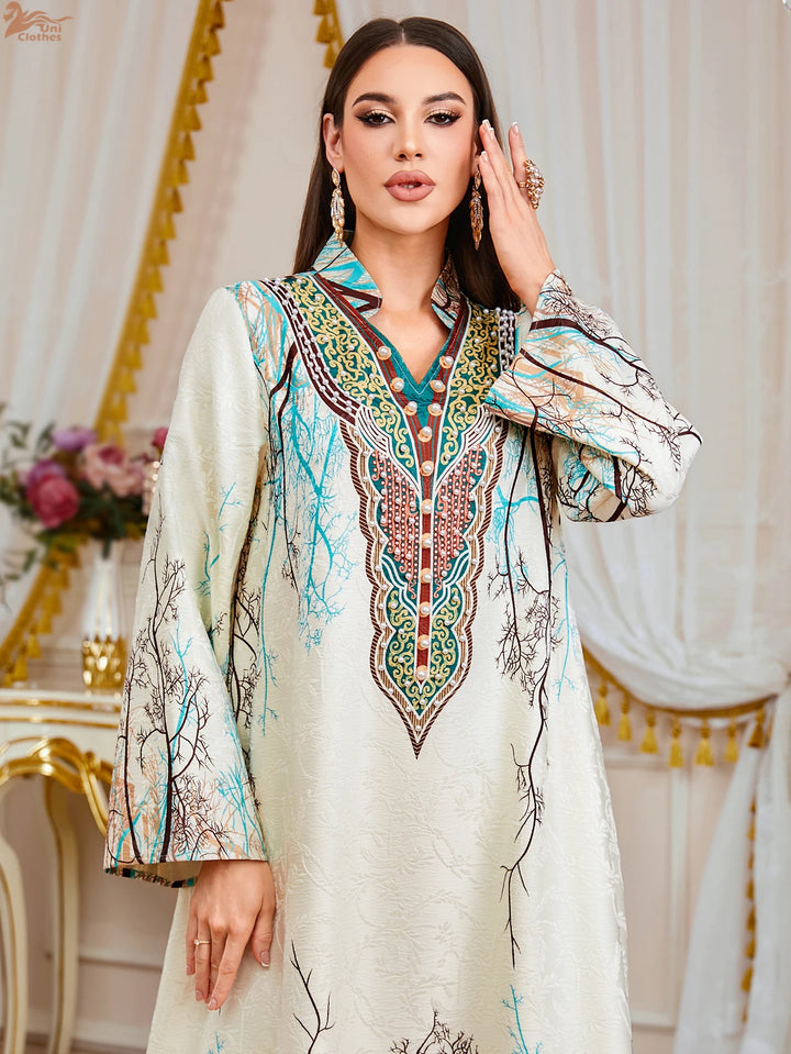 Luxurious Diamond Beaded Abaya Dress