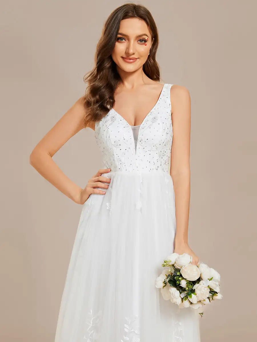 White Sequined Bridal Gowns