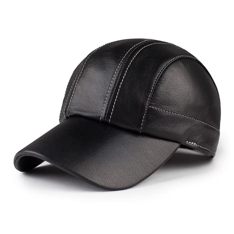 Natural Genuine Leather Baseball Cap