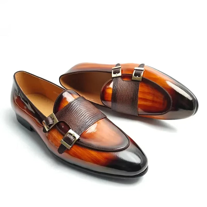 Stylish Double Monk Buckle Loafers