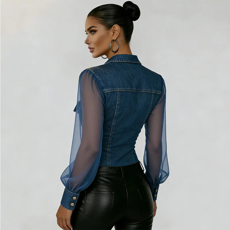 Elegant Button Down Denim Shirt