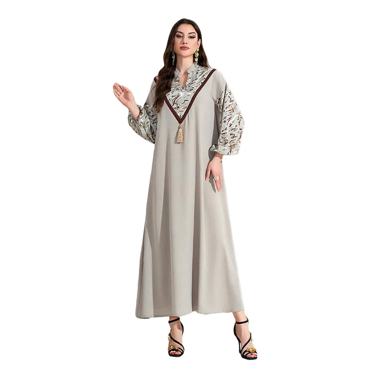 Modest Loose Print Abaya Dress