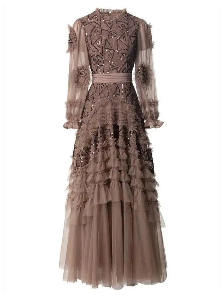 Elegant Round Neck Pendant Dress