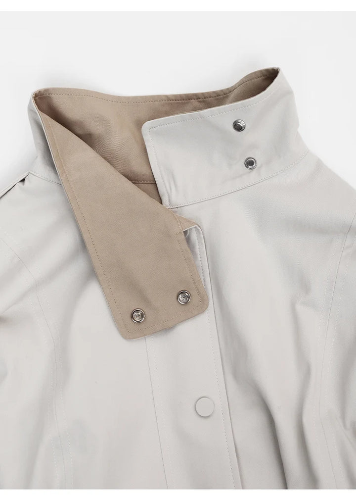 Combed Cotton Windbreaker Trench Coat