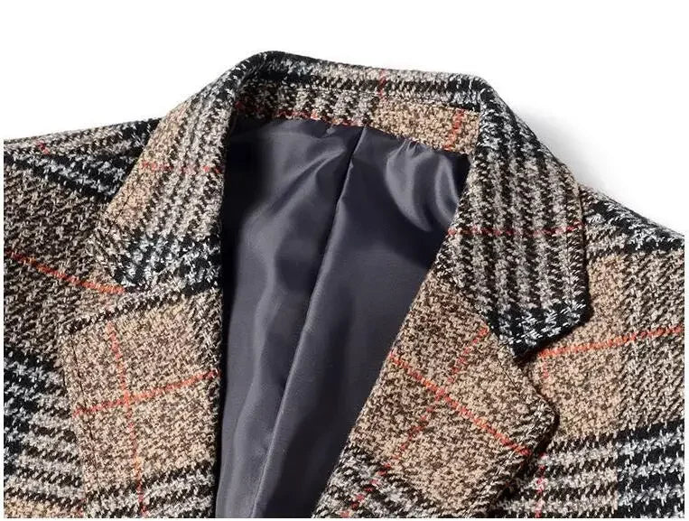 Handsome Slim Fit Plaid Blazer