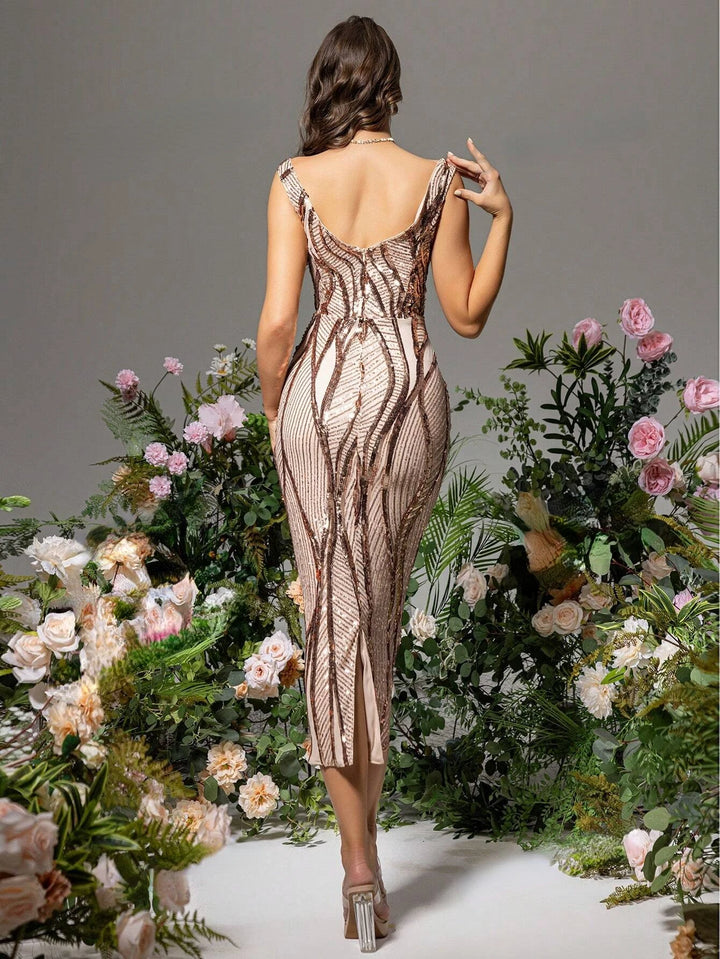 Lovely Glitter Mesh Evening Party Dress