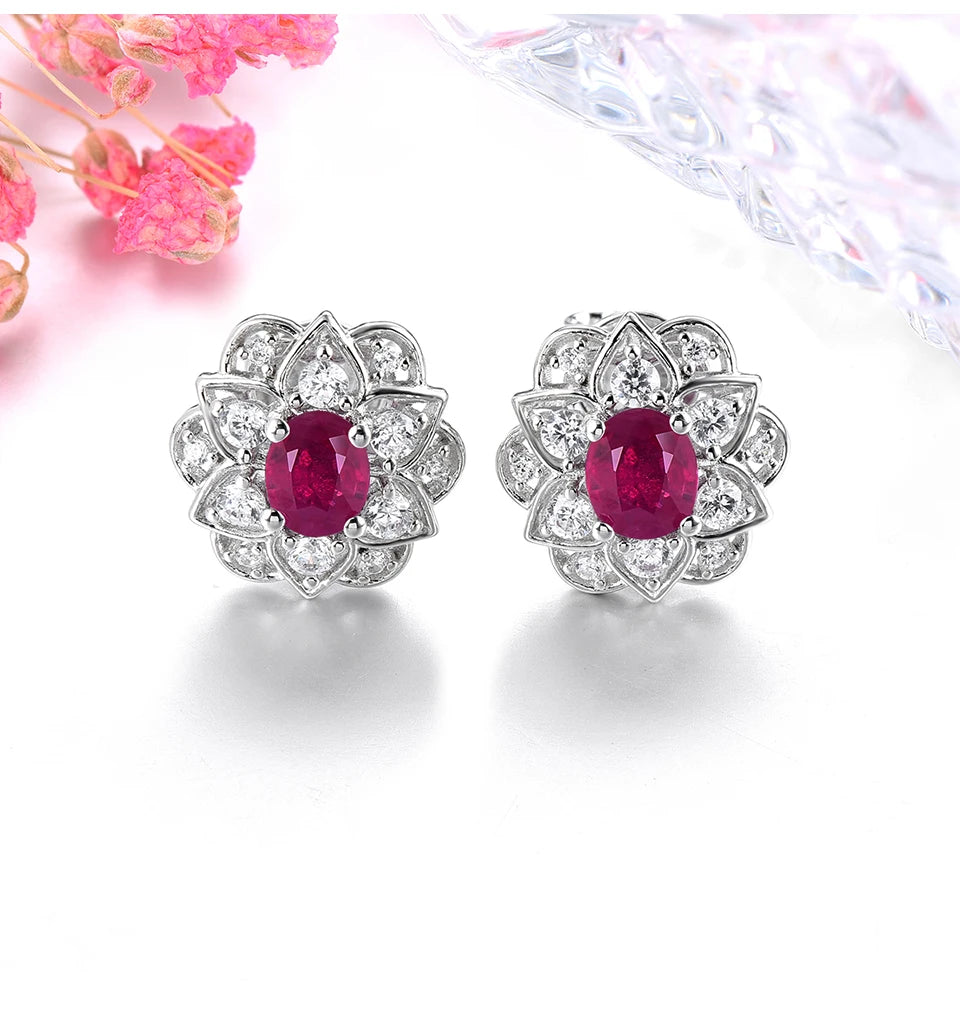 Precious Natural Ruby Stud Earrings