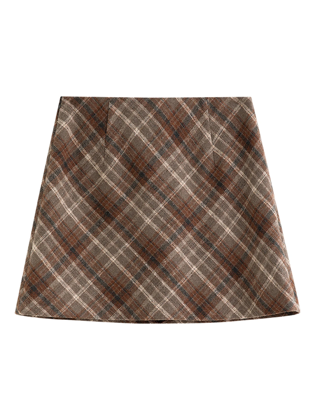 Classic Knitted Plaid Mini Skirt