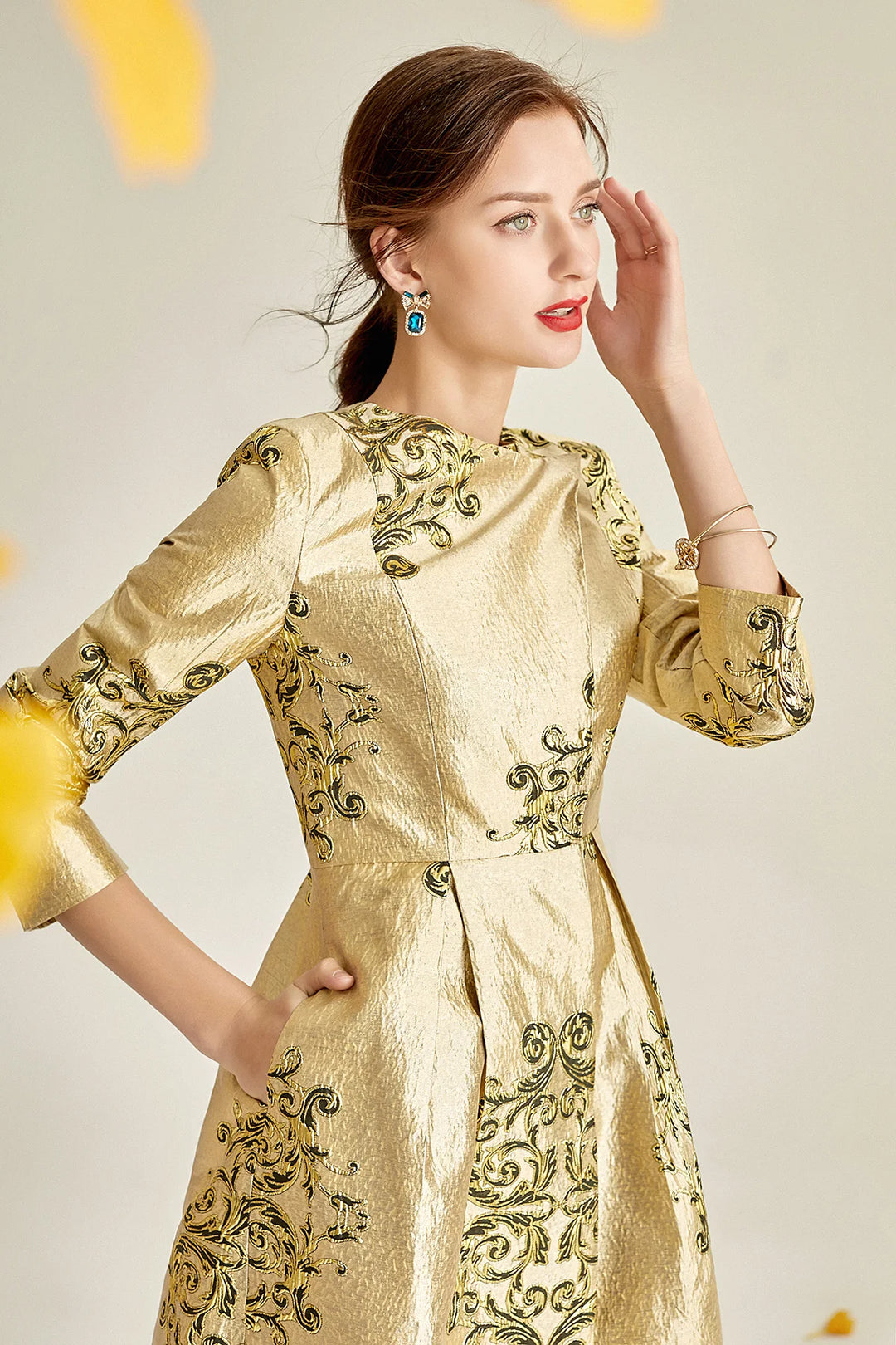 Luxury Covered Button Trench Overcoat