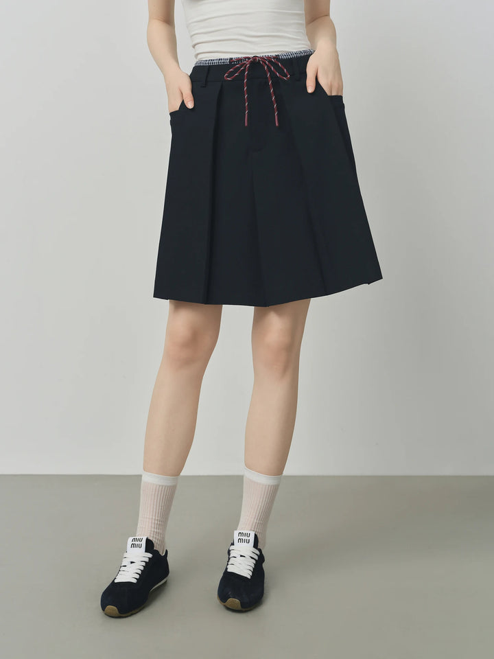 Alluring Fake Two-Piece Mini Skirt