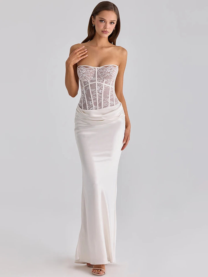 Stunning Lace Corset Maxi Dress