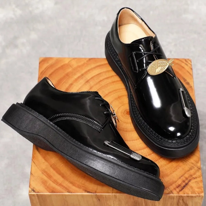 Premium Leather Oxford Thick Sole Shoes