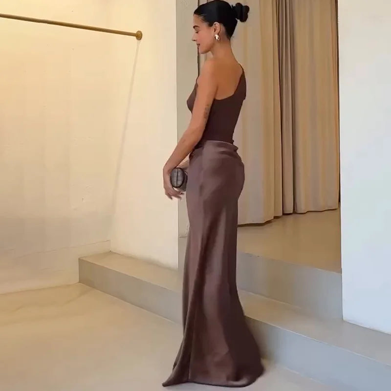 Romantic One-Shoulder Maxi Dress