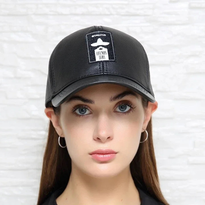 Stylish Soft Novelty Leather Casual Cap
