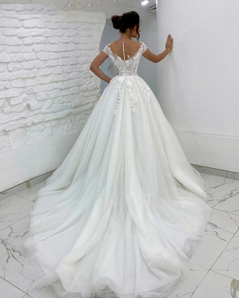 Ethereal 3D Applique Lace Wedding Dress