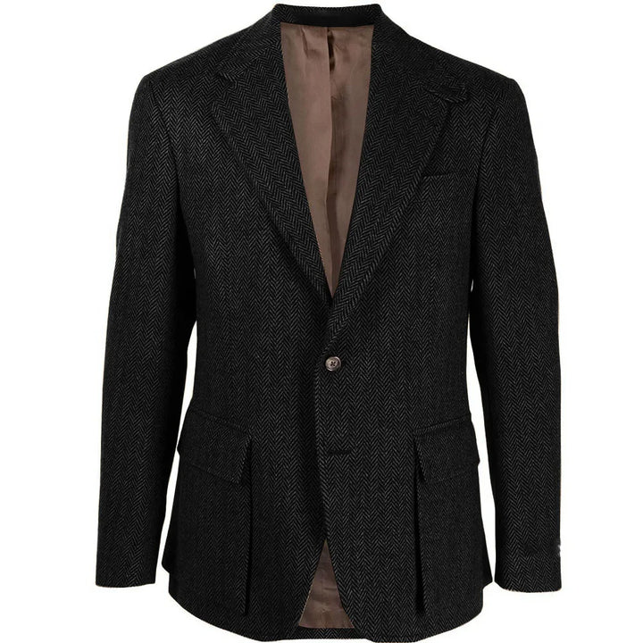 Handsome Patterned Herringbone Blazer