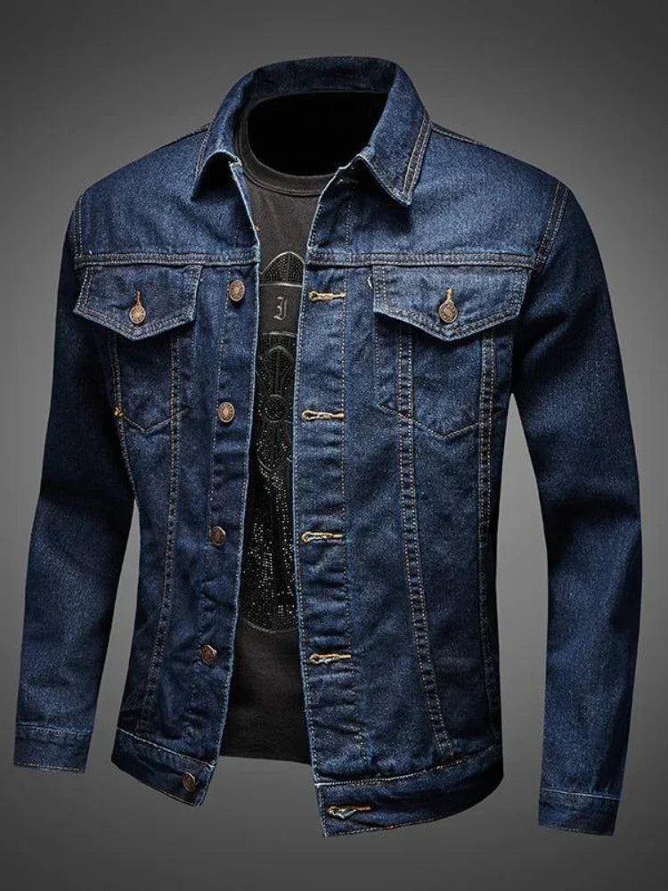 Casual Cowboy Men's Denim Jeans Coat