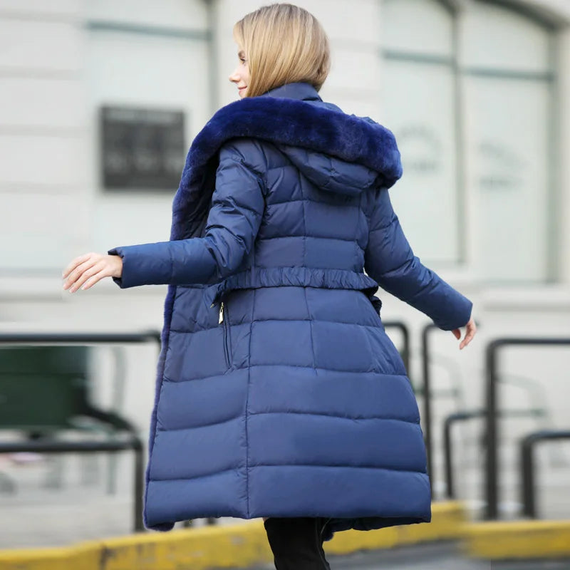 Elegant Fur Collar Down Jacket