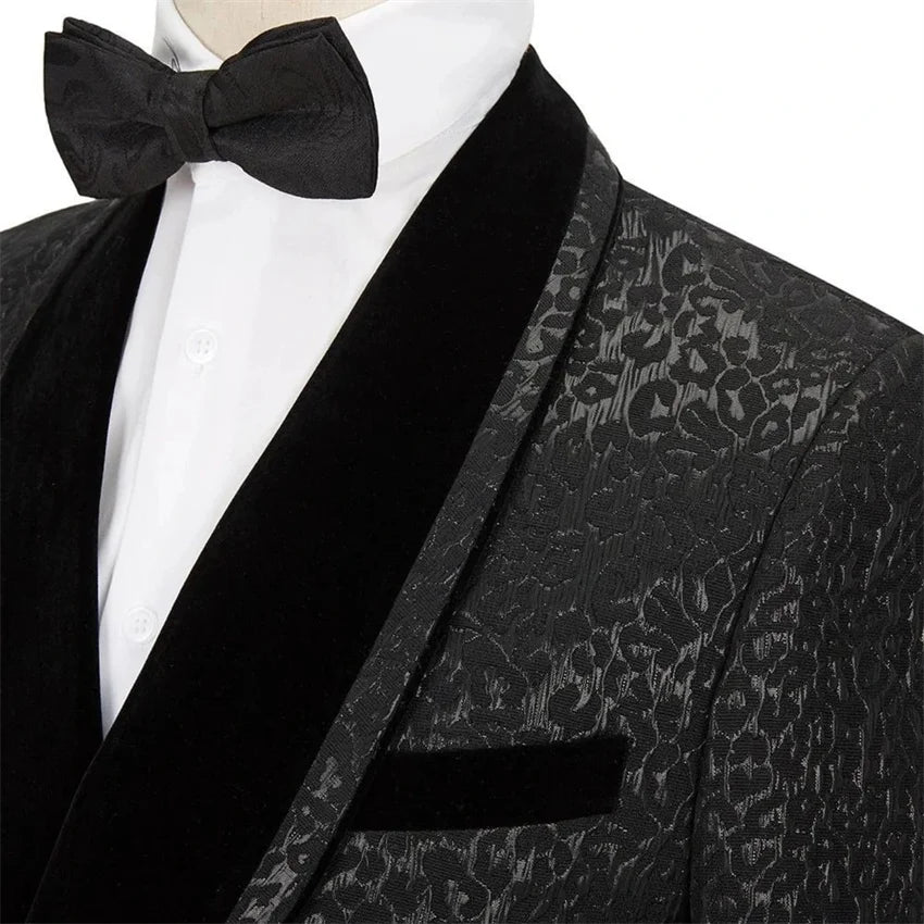 Floral Tuxedo 2-Piece Jacquard Suit