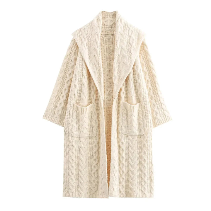 Refined Knitted Mid-Length Coat