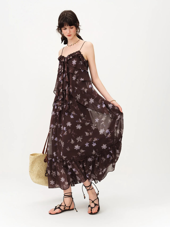 Romantic Resort Style Ruffled Gown