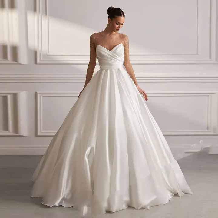 Regal Netting A-Line Wedding Ball Gown