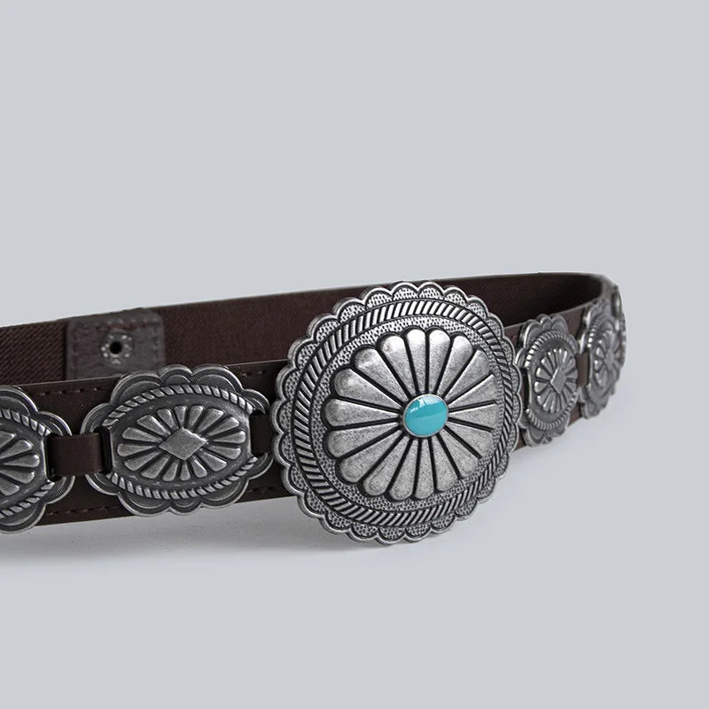 Retro Western Denim Elastic Belt