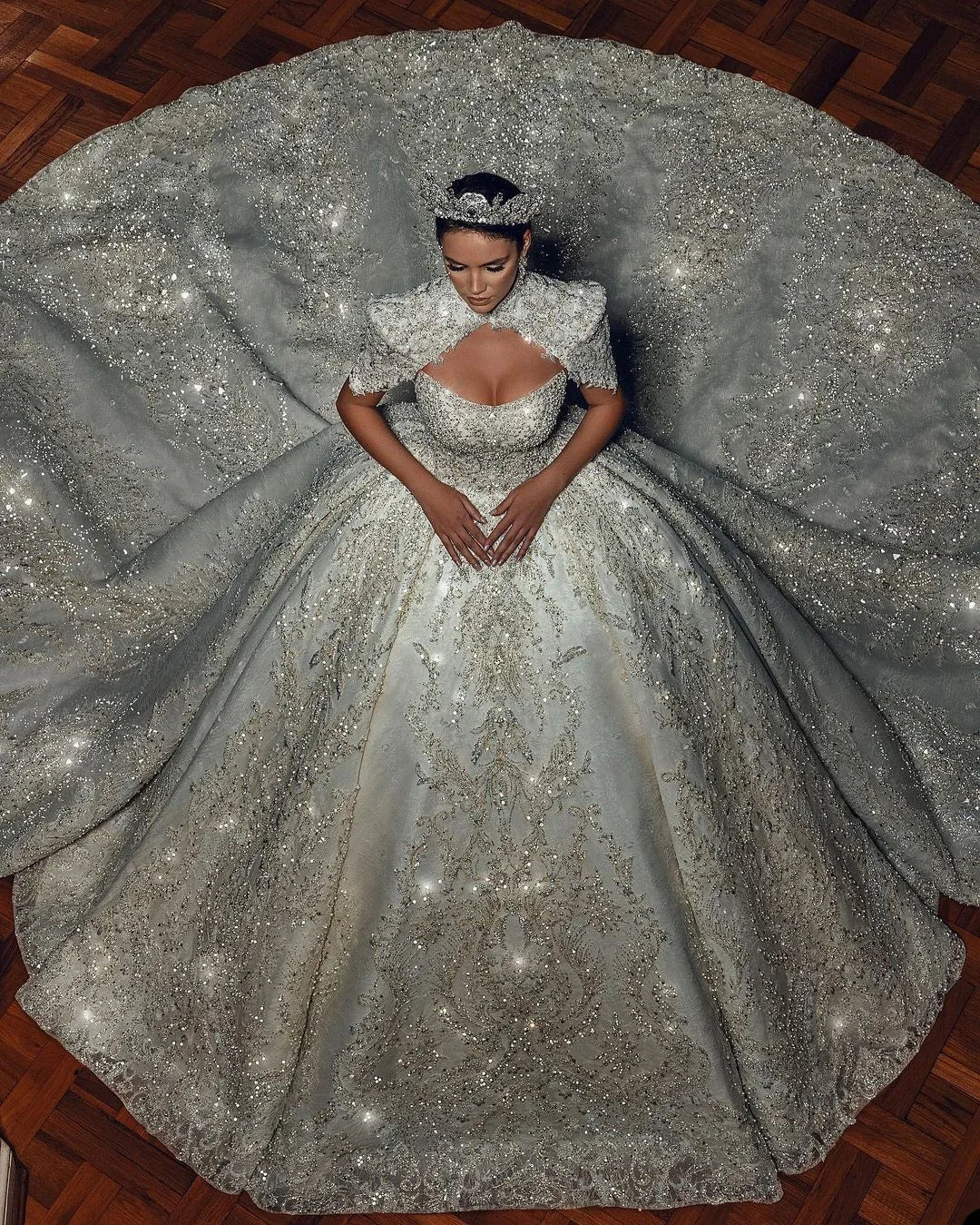 Royal Train Arabic Princess Bridal Dress | All For Me Today