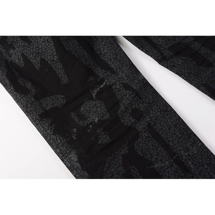 Edgy High Street Black Coated Jeans Pants