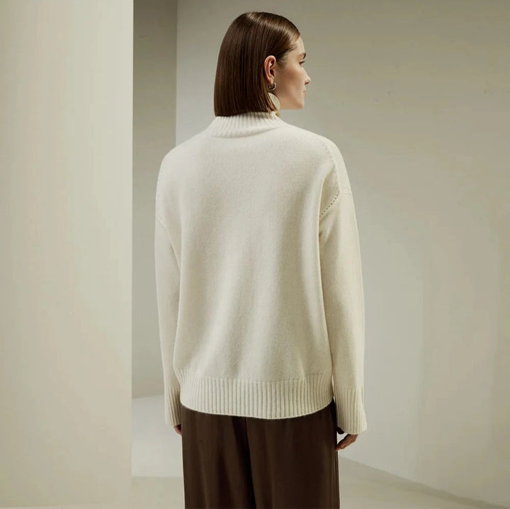 Relaxed-Fit Slit Cuff Cashmere Sweater