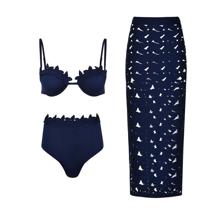 Stylish Hollow Laser Cut Bikini Set