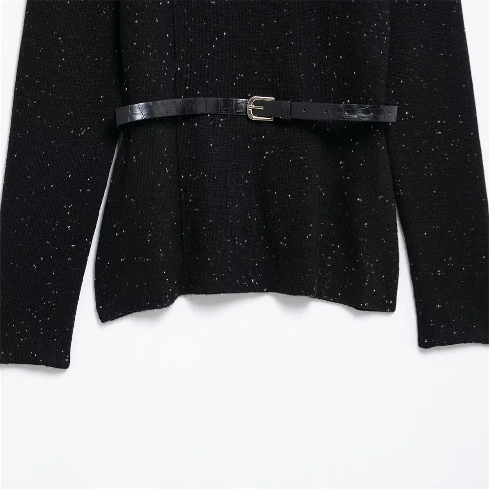 Casual Stand-up Collar Knitted Sweater