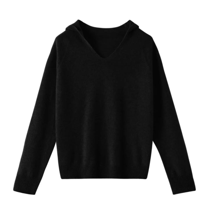 Elegant V-neck Hooded Jumper Sweater