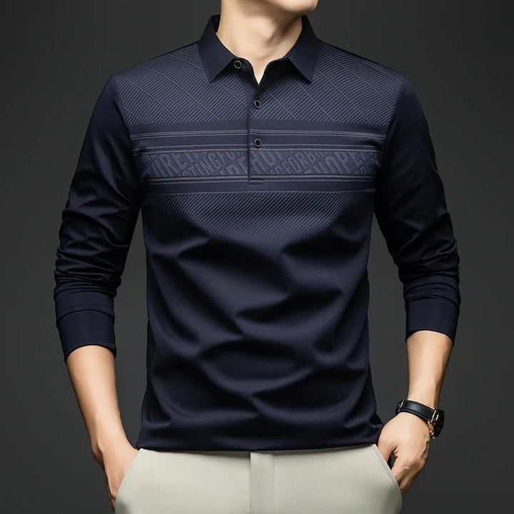 Luxury Long Sleeve Slim Polo Shirt