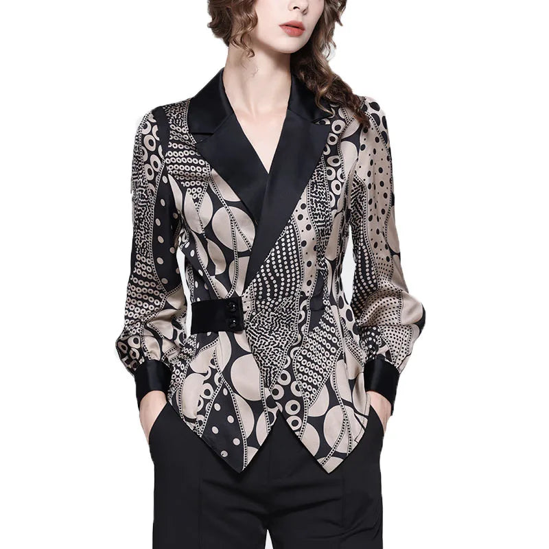 Stylish Satin Polka Dot Slim Top