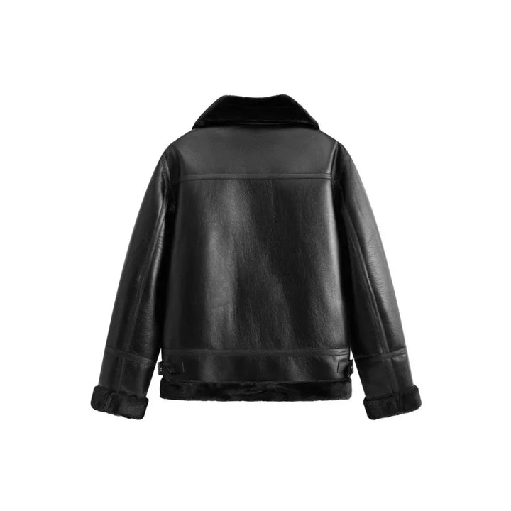 Retro Lamb Fur Women's Motorcycle Jacket